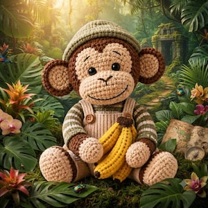 Milo the Marmalade Monkey Crochet Pattern PDF | Amigurumi Monkey Toy | Cute Monkey Plush | DIY Crochet Gift | Instant Download