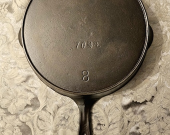 Antique Griswold ERIE Cast Iron Skillet No. 8 – Restored 3rd Series Pattern 704