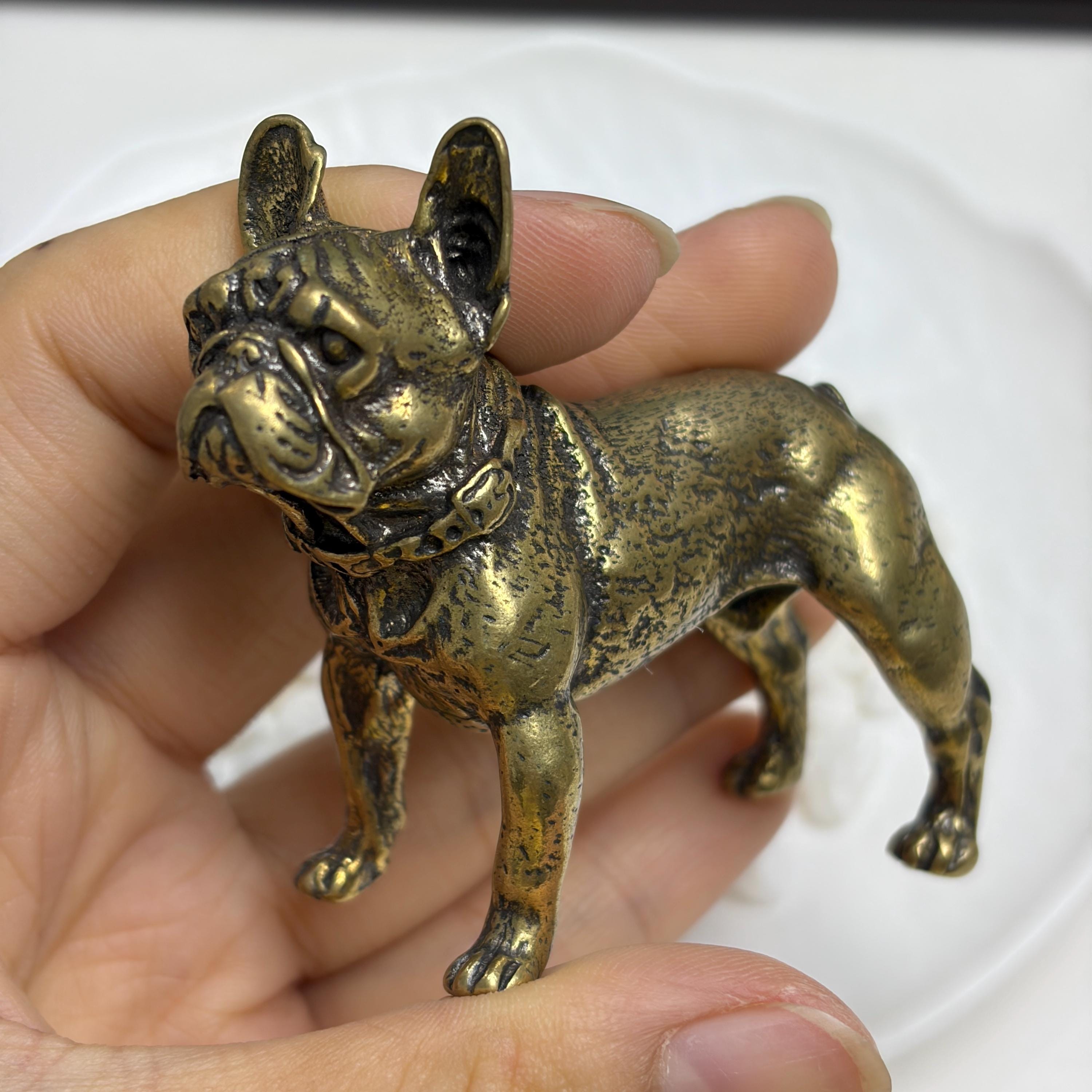 Vintage Brass Bulldog - Etsy