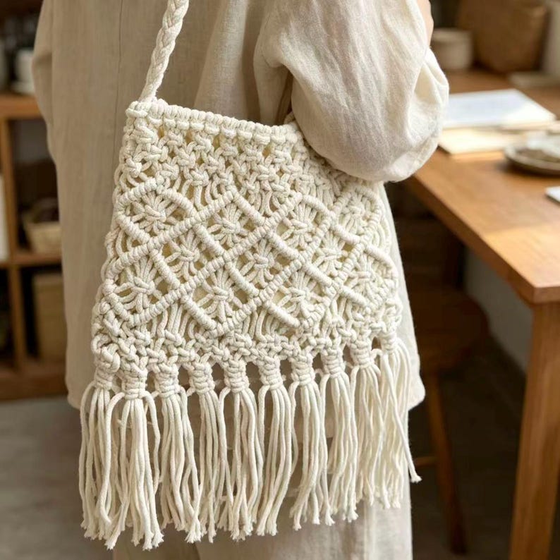 Photo inspiration: Fresh Look at Handmade Macrame Wall Hanging Basket Woven Cotton Rope Plant Holder