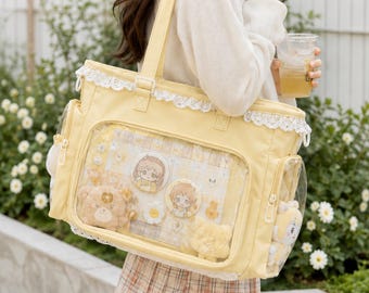 Japanese Ita Bag | Clear Tote Shoulder Bag for School, Convention, Daily Use