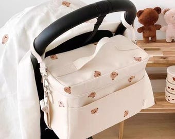 Korean Style Bear Insulated Mommy Bag Baby Stroller Organizer Portable Bottle Lunch Cooler Bag