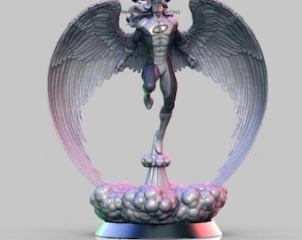 Op engelenvleugels geïnspireerde held | 3D-model STL-bestand