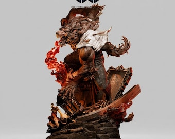 Werewolf Monster + Bust Inspired Fantasy | 3D Model STL File