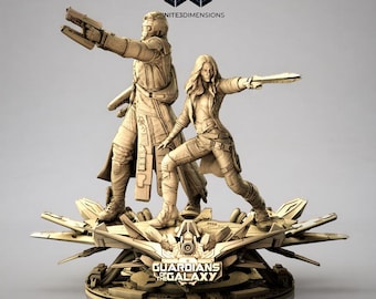 Starlady & Gamora Diorama inspiriert Marvel | 3D-Modell STL-Datei