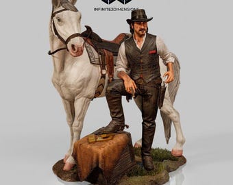 Op Wild West Outlaw Gang Leader geïnspireerd gamepersonage | 3D-model STL-bestand