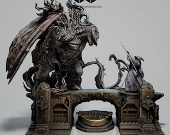 Gandalf vs Balrog Diorama inspiriert Herr der Ringe | 3D-Modell STL-Datei