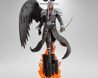 Sephiroth-personage + buste geïnspireerd op Final Fantasy | 3D-model STL-bestand