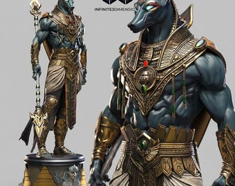 Door god Anubis geïnspireerde Egyptische mythologie | 3D-model STL-bestand