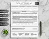 ATS Friendly Resume | Cyber Security Resume Template | Editable Word and Google Docs | Project Manager CV Template | One-Page & Cover Letter