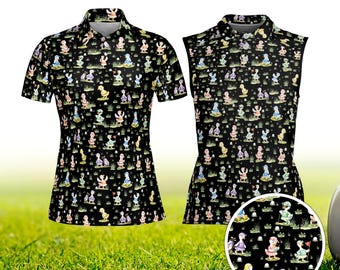 Cute Duck Golf Polo, Watercolor Animal Print Golfing Shirt, Funny Women's Golf Apparel, Novelty Golf Gift, Sleeveless Golf Polo for Ladies