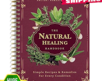 Natural Healing Handbook Spiral-Bound Guide for Herbal Remedies & Recipes Free Shipping,