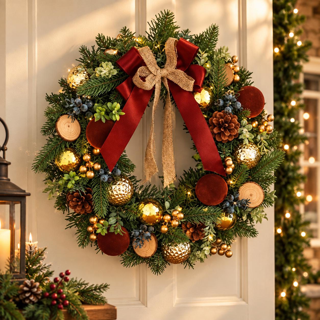 Weihnachtsdekoration haustür