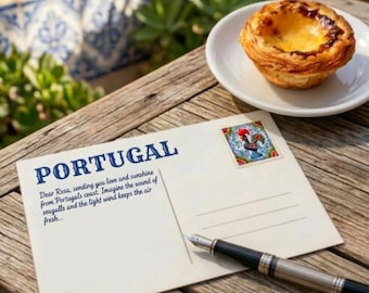 Consigue tu postal personalizada escrita a mano desde Portugal.