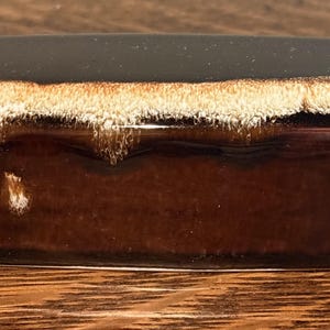 Coperchio di ricambio per burriera vintage Hull Pottery marrone con motivo a goccia (solo coperchio)