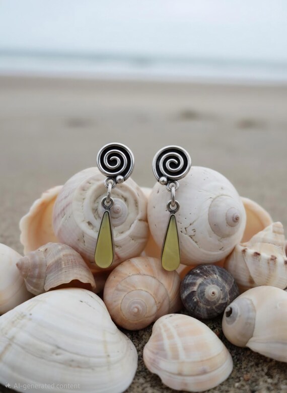 Golden Mother of Pearl Spiral Earrings