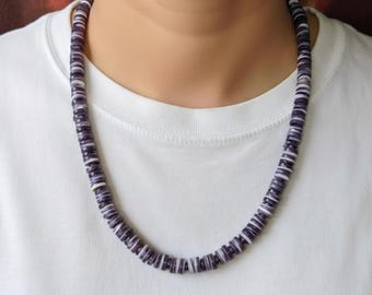 Natural Wampum Shell Bead Necklace