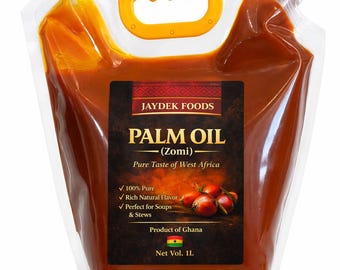 Red Palm Oil from Ghana (Zomi) | Pure Unrefined African Palm Oil | Traditional Cooking Oil for West African Dishes