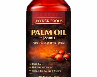 Red Palm Oil from Ghana (Zomi) | Pure Unrefined African Palm Oil | Traditional Cooking Oil for West African Dishes
