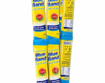 Blue Band Margarine 10 Strips | African Butter Spread | Baking & Cooking Margarine | Creamy Spread for Bread | West African Grocery | Bulk