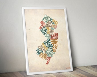 New Jersey by County - Stampa tipografica