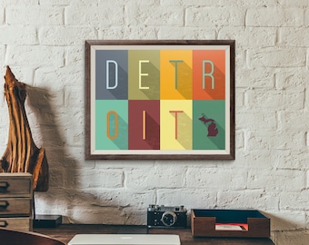 Detroit Grid - Typography Print