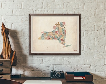 New York per contea - Tipografia Stampa
