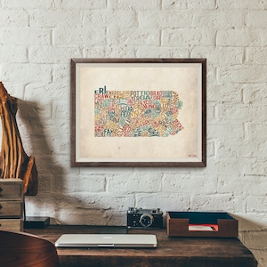 Pennsylvania by County - Typography Print
