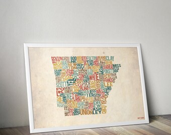 Arkansas by County - Stampa tipografica