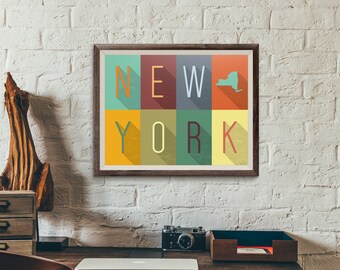 New York Grid - Typography Print