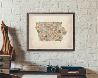 Iowa per Contea - Tipografia Stampa