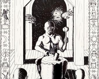 T-Shirt Design of Clay Golem Setting Pace for the Damned