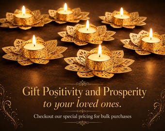 Floral Metal Tealight Holder 5" | Indian gifts | House warming | Varlakshmi | wedding | diwali | pooja