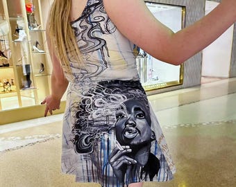 Colorful Art Stretch Dress: Festival Adventure Wear