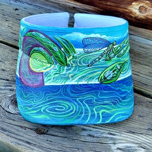 Durable art visor hat outdoor gear sun protection one-of-a-kind fashion colorado themed hat Dragonfly river art