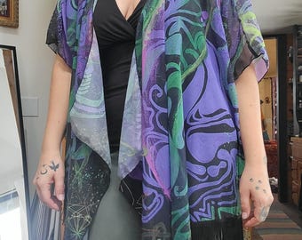 Fringe Kimomo Wrap With colorful patterns