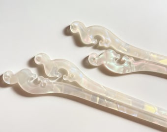 Palo de pelo chino blanco / 白色发簪