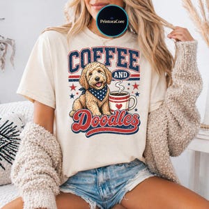 T-shirt med kaffe och klotter, Goldendoodle Labradoodle hundälskare