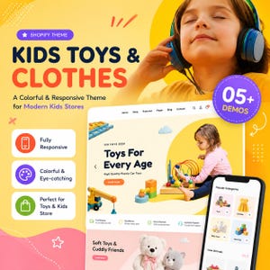 Kids Shopify Theme, Baby Store Template, Toy Shop Design, Children Fashion eCommerce OS 2.0