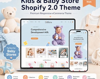 Baby Store Shopify Theme | Kids Clothing, Toy Shop & Nursery Ecommerce Template, Shopify 2.0 | Digital Download