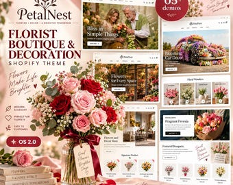 Florist Shopify Theme | Flower Shop, Floral Boutique & Wedding Decor Website Template | Digital Download
