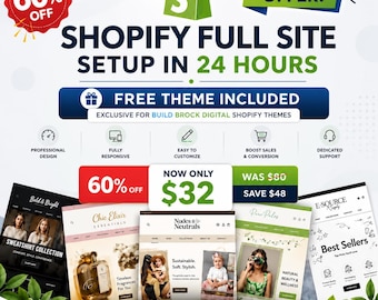 Shopify Store Einrichtung Done in 24 Hour | Benutzerdefiniertes Shopify Website-Design | Shopify Experte | Vollständiger Shopify Store
