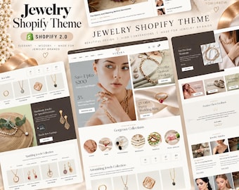 Modern Jewelry Shopify Theme | Luxury Gold, Diamond & Gemstone Ecommerce Website Template | Shopify OS 2.0 Theme
