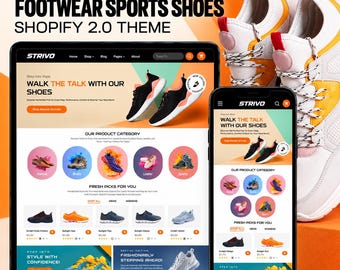 Shoe Store Shopify Theme | Sneakers Theme | Running Shoes & Sports Footwear Ecommerce Template | Digital Download