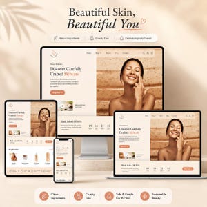 Beauty Kosmetik Shopify Theme | Make-up-Hautpflege-Shop Vorlage OS 2.0 | Kostenlose Theme Installation inklusive