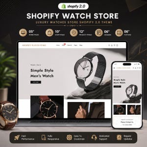 Thème Shopify pour montres de luxe | Modèle de magasin de montres, boutique de montres et accessoires, Shopify OS 2.0