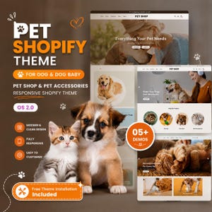Haustier Shop Shopify Theme | Haustier Zubehör Shop Vorlage | Hund Katze ehandel OS 2.0