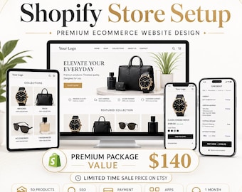 Shopify Store Setup | Ecommerce Website Design, 50 Products (Service)