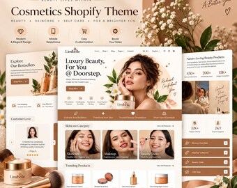 Beauty Shopify Theme | Skincare & Cosmetics Ecommerce Website | Digital Download