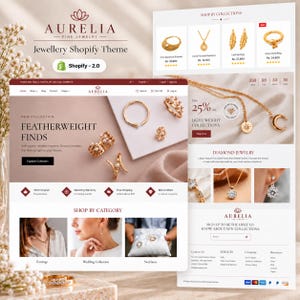 Jewelry Store Shopify Theme | Modern Boutique for Rings, Necklaces, Bracelets & Handmade Jewelry | Shopify OS 2.0 | Digital Download